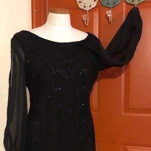 Black Sequin Black Dress
